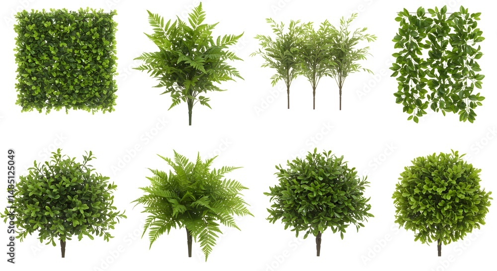 Fototapeta premium Artificial Greenery Collection Boxwood, Fern, & Bush Plants for Decor
