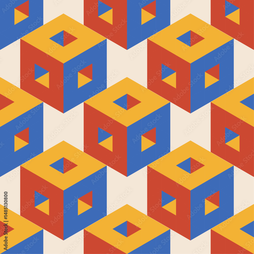 Obraz premium Trendy minimalist seamless pattern with abstract creative geometric composition