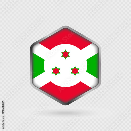 Free Download Burundi flag icon in hexagon shape. - GFXLoad