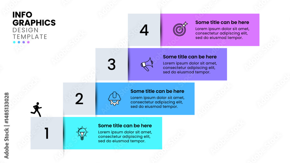 Fototapeta premium Infographic template. Staircase with numbers and 4 steps