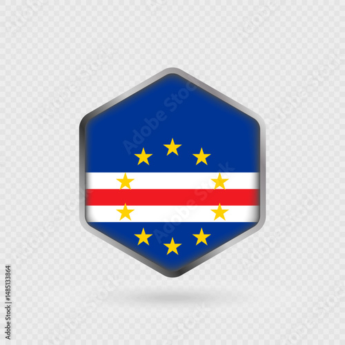 Cape Verde flag icon in hexagon shape. Free Download Cape Verde flag icon in hexagon shape. - GFXLoad