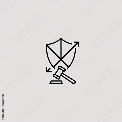 Obraz na płótnie Sophisticated line art icons set for finance and legal protection w salonie