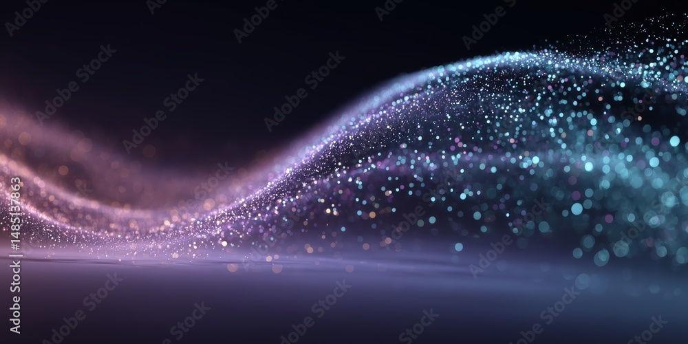 Close-up of a vibrant wave made of countless small light particles in neon hues, flowing smoothly with a sense of motion and depth.
Close-up of a vibrant wave made of countless small light particles in neon hues, flowing smoothly with a sense of motion and depth.