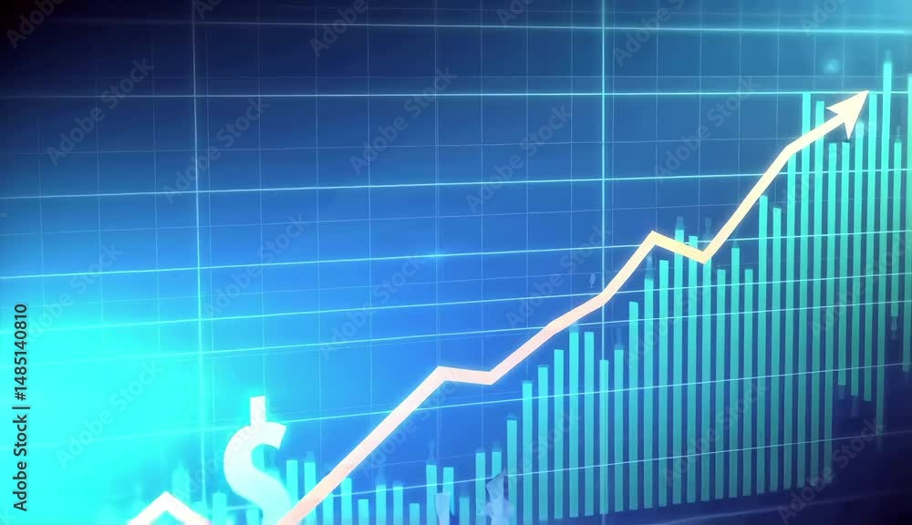 depicting a financial graph indicating growth and upward trends, representing financial success depicting a financial graph indicating growth and upward trends, representing financial success
