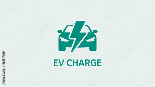 Obraz na płótnie Symbols for electrical charge and eco-friendly car transportation pictograms represented together w salonie