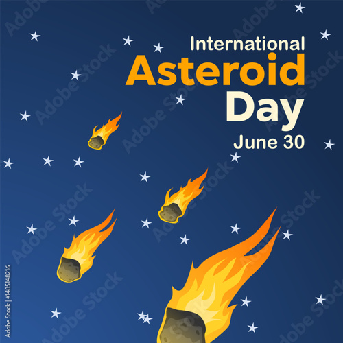 vector graphic of International Asteroid Day ideal for International Asteroid Day celebration