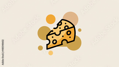 Obraz na płótnie The collection includes modern illustrations of various cheeses including blue cheese in the form of w salonie
