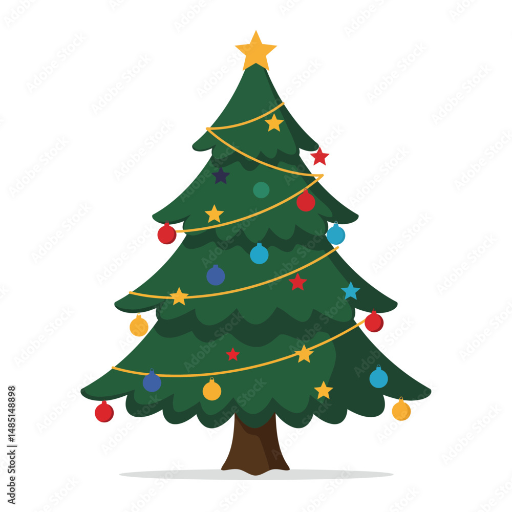 Festive Christmas Tree with Star Topper Festive Christmas Tree with Star Topper