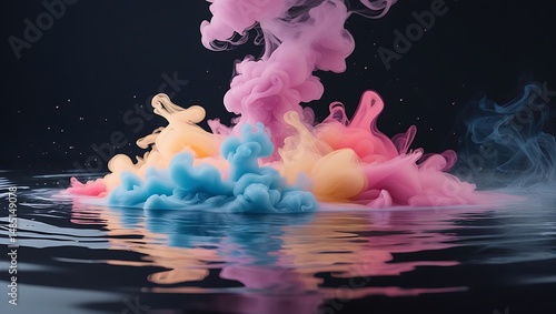 magic fountain in the night sky