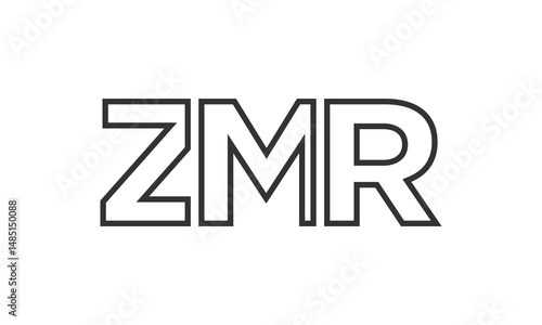 ZMR logo design template with strong and modern bold text. Initial based vector logotype featuring simple and minimal typography. Trendy company identity.