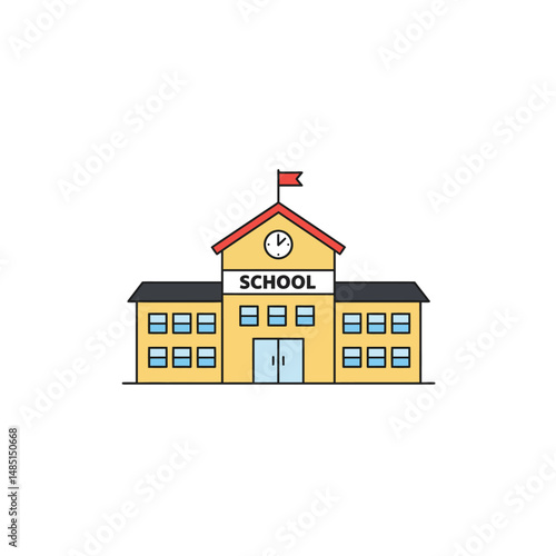 Cartoon School Building