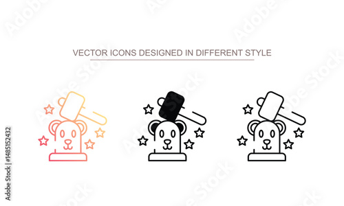 Whack a Mole icon design with white background stock illustration