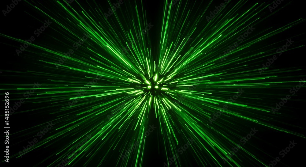Abstract Green Light Burst Dynamic Energy and Radiance Abstract Green Light Burst Dynamic Energy and Radiance
