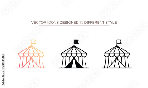 Circus Tent icon design with white background stock illustration