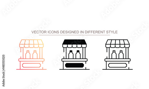 Food Stall icon design with white background stock illustration