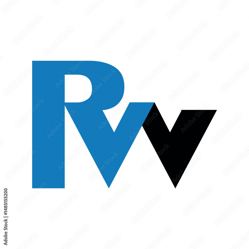 Rw letter logo design, vector illustration. Rw letter logo design, vector illustration.