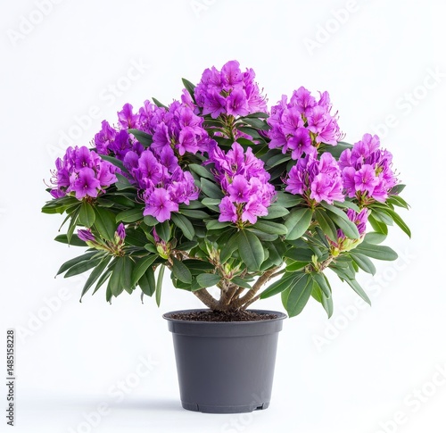 Wallpaper Mural Purple Rhododendron in a Black Pot Against White Background Torontodigital.ca