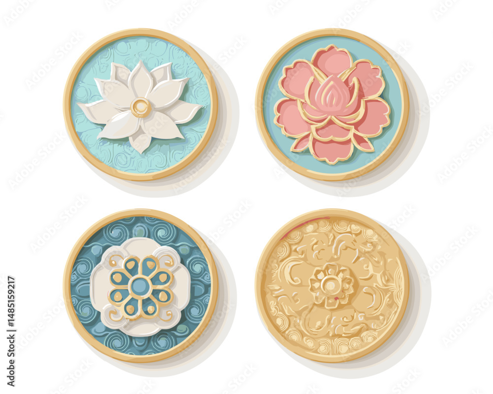 Korean Buddhist Mandala Icons Korean Buddhist Mandala Icons