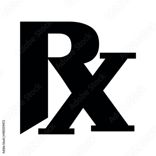 Rx Logo style shape vector design.	