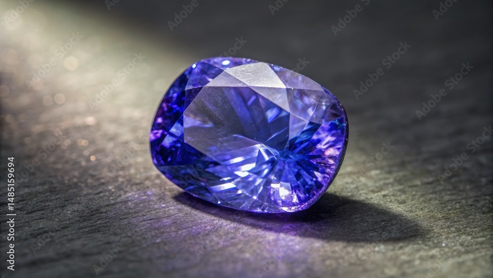 Faceted Tanzanite Gemstone Close-up Faceted Tanzanite Gemstone Close-up