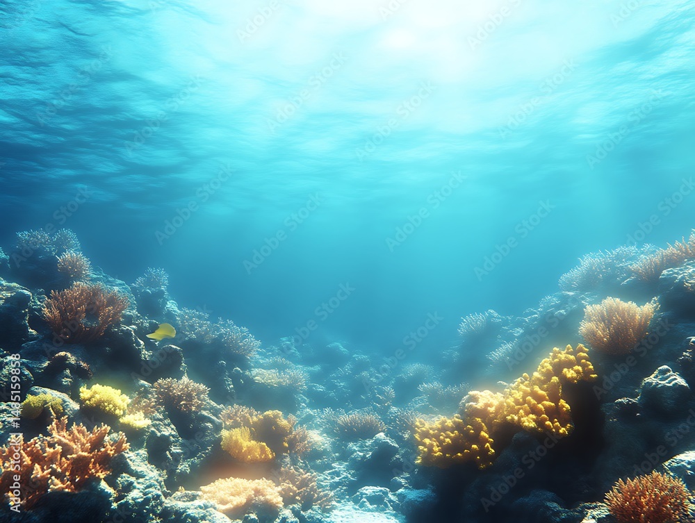 Naklejka premium Underwater Coral Reef Scene