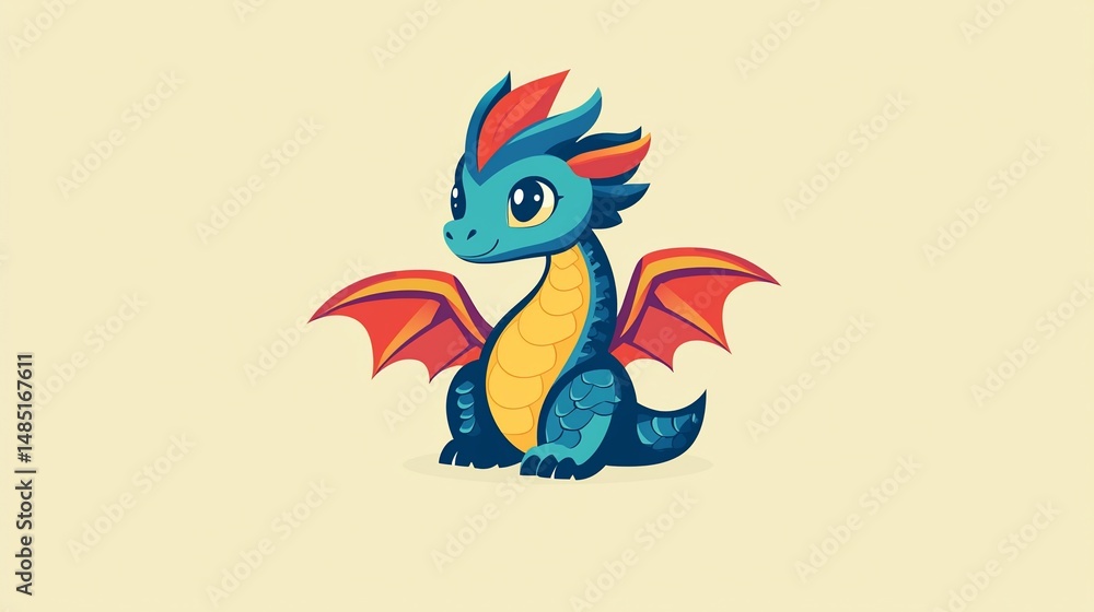 Obraz premium Cute Dragon Illustration (2)