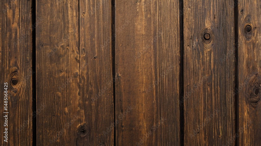 Fototapeta premium Rustic Wood Planks Background: Dark Brown Wooden Wall Texture