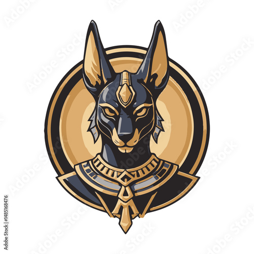 logo mascot of Egyptian god Anubis vector