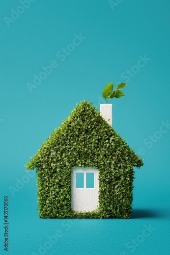 A creative digital advertisement promoting sustainable eco-friendly homes, Real Estate Advertising on Marketing and Media Usage