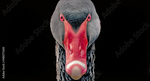 Captivating Black Swan Displaying Striking Features in Serene Surroundings