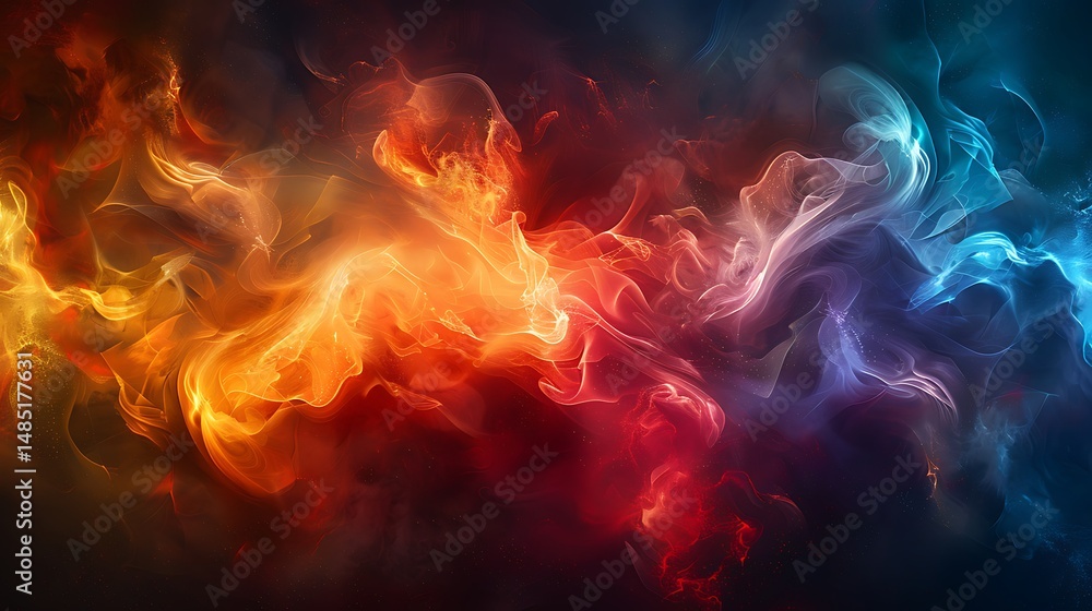Abstract flowing neon smoke vibrant energy design high resolution background Abstract flowing neon smoke vibrant energy design high resolution background