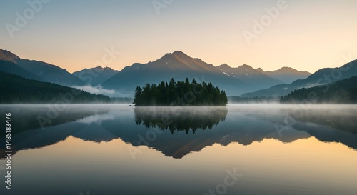 Wallpaper Mural Lake and Mountain Reflection Landscape Torontodigital.ca