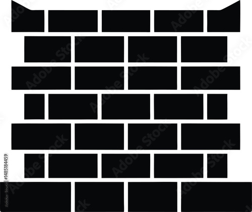 Bricks And Trowel Icon Vector Illustration