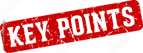 key points rectangular sign. key points stamp