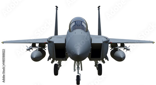 F 15 fighter jet plane isolated on white background