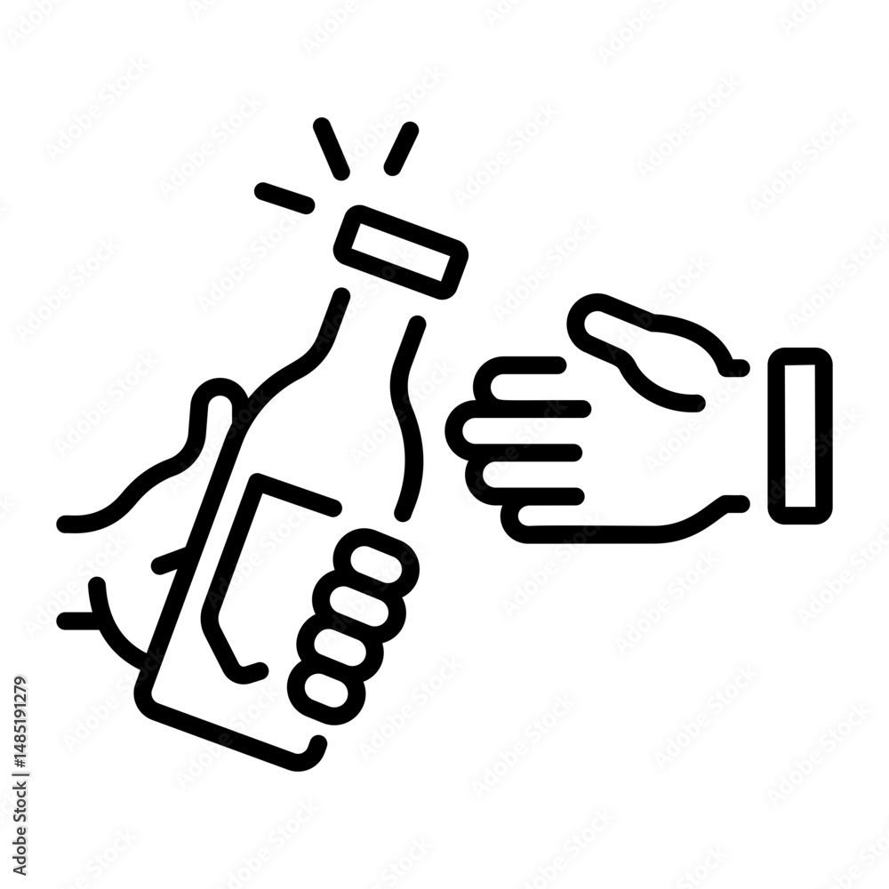 Fototapeta premium A linear style icon of wine