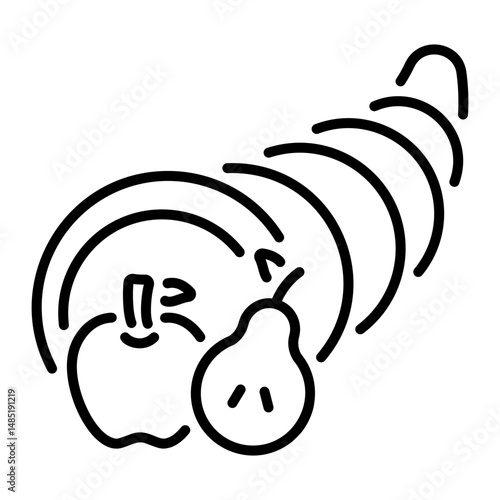 A line style icon of cornucopia