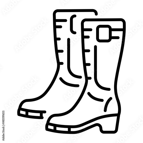 A line style icon of long boots