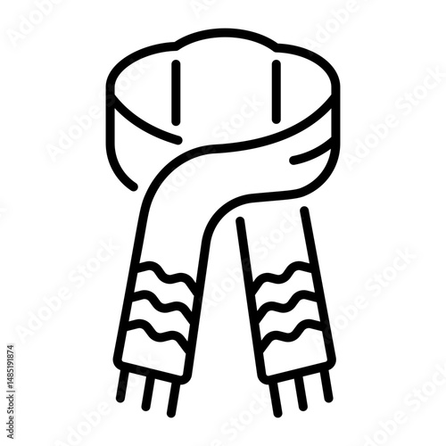 An outline style icon of scarf