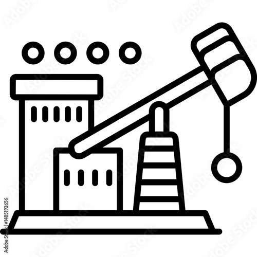 Pump Jack Icon Vector Element