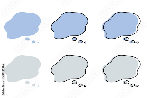 モヤモヤした感情を表す吹き出しイラストセット