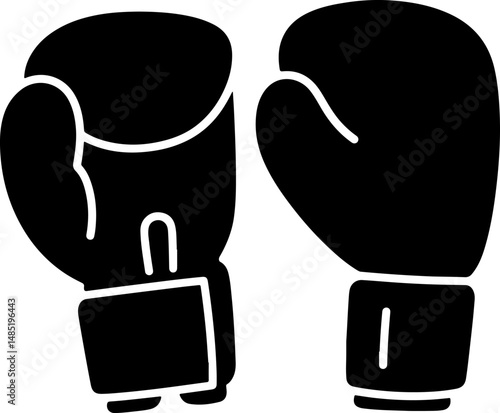 silhouetee black boxing gloves vector illustration
