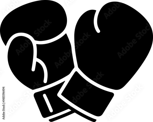 silhouetee black boxing gloves vector illustration