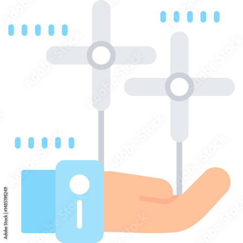 Windmill Icon Vector Element