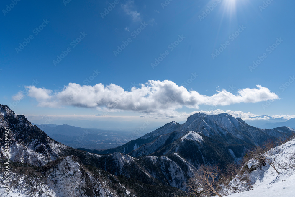 Fototapeta premium 厳冬期の赤岳