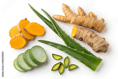 vegetables on a white background