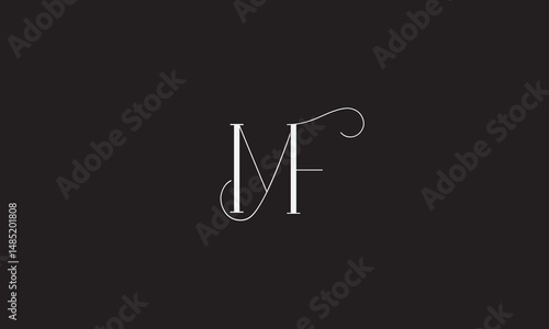 MF, FM, F , M , Abstract Letters Logo Monogram	