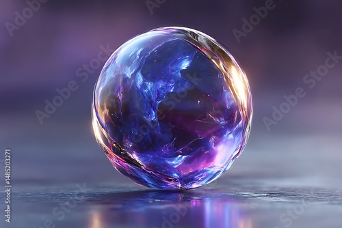 Mystical sphere with cosmic nebula interior