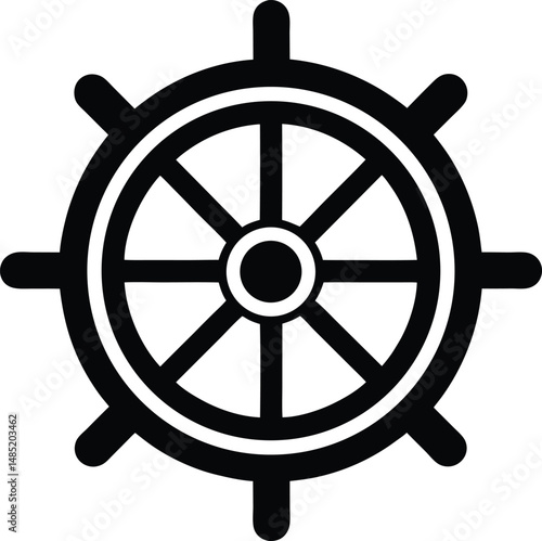 navigation wheel icon vector illustration