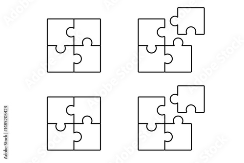 ジグソーパズルのアイコンセット